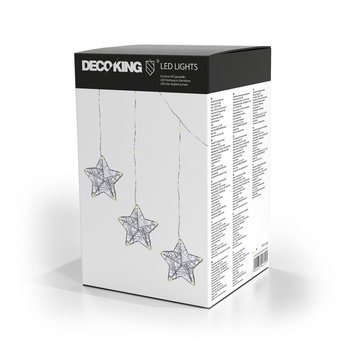 LEDLIG, Lampki Snowflakes, 38 LED - DecoKing