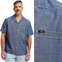 Lee 101 Camp Shirt Premium Luźna Koszula Jeansowa Z Krótkim Rękawem L LEE
