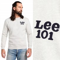 Lee 101 PREMIUM SWEATSHIRT Sharp Grey Mele szara bawełniana bluza z logo M LEE