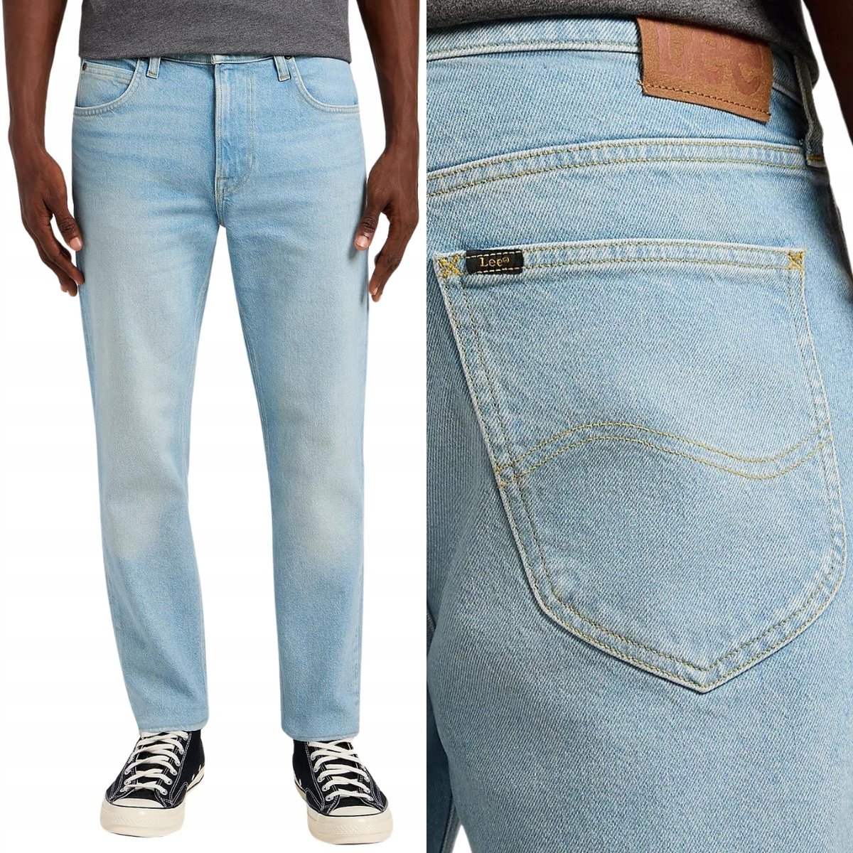 Lee AUSTIN REGULAR TAPERED Lake Rain KLASYCZNE ZWĘŻANE BLUE