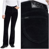 Lee BREESE BOOT bootcut Black rozszerzane damskie spodnie sztruksy W29 L33 LEE