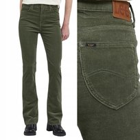 Lee Breese Boot bootcut Olive rozszerzane damskie spodnie sztruksy W32 L31 LEE