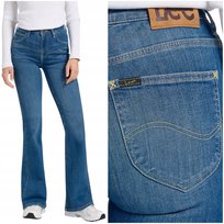 Lee Breese flare Deep Hum wysokie damskie spodnie jeansowe dzwony W27 L33 LEE