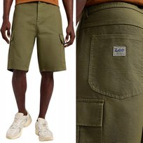 Lee CARGO SHORT WORKWEAR Olive LUŹNE ZIELONE BOJÓWKOWE KRÓTKIE SPODENKI W31 LEE