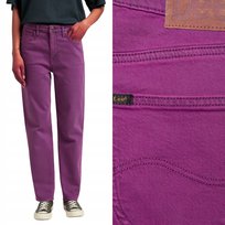 Lee CAROL REGULAR Foxy Violet MOM JEANS AMARANTOWE SPODNIE 7/8 W28 L33 LEE