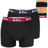 Lee Cooper Bokserki Męskie Bawełniane 2 sztuki 9646 Czarne Logo Rozmiar M Lee Cooper