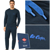 Lee Cooper Piżama Męska Bawełniana Długa Granat Niebieska Logo Rozmiar XL Lee Cooper