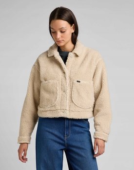 LEE CROPPED SHERPA JACKET ECRU L55GAVDN XL - LEE