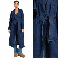 Lee DENIM TRENCH COAT Home Bound DŁUGI JEANSOWY DAMSKI DWURZĘDOWY PŁASZCZ L LEE