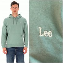 Lee Essential Hoodie zielona bluza bawełniana męska z kapturem kangurka S LEE