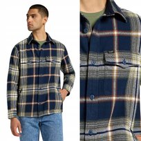 Lee Flap Pocket Overshirt Navy Bawełniana Koszula Kurtka Krata Regular M LEE