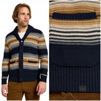 Lee FRONTIER CARDIGAN Navy gruby bawełniany rozpinany granatowy sweter L LEE