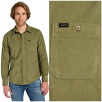 Lee LEESURE SHIRT Mercantile Green sztruksowa zielona bawełniana koszula M