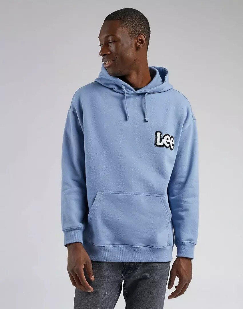 Lee Loose Hoodie Męska Bluza Kaptur Logo Dreamy Blue L84Ory39-S - Inna ...