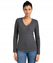 LEE LS V NECK TEE CHARCOAL 112355440 L