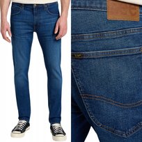 Lee LUKE SLIM Blooming DżINS mocno zwężane ciemne spodnie jeansowe W32 L32 LEE