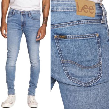 Lee MALONE SKINNY Amethyst RURKI NIEBIESKI ELASTYCZNY CIENKI DżINS W33 L32 - LEE