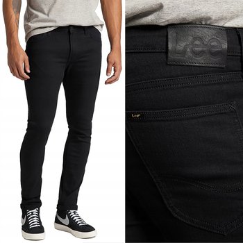 Lee MALONE SKINNY Black elastyczne czarne spodnie jeansowe rurki W32 L30 - LEE