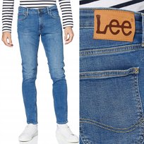 Lee MALONE SKINNY Mid Worn Martha RURKI ELASTYCZNY DżINS W32 L34