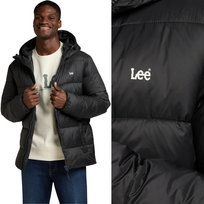 Lee PUFFER JACKET Washed Black CZARNA KURTKA PUCHÓWKA Z KAPTUREM XXL LEE