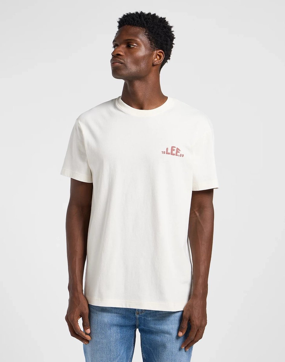 LEE REGULAR LOGO TEE ECRU 112364552 M - LEE | Moda Sklep EMPIK.COM
