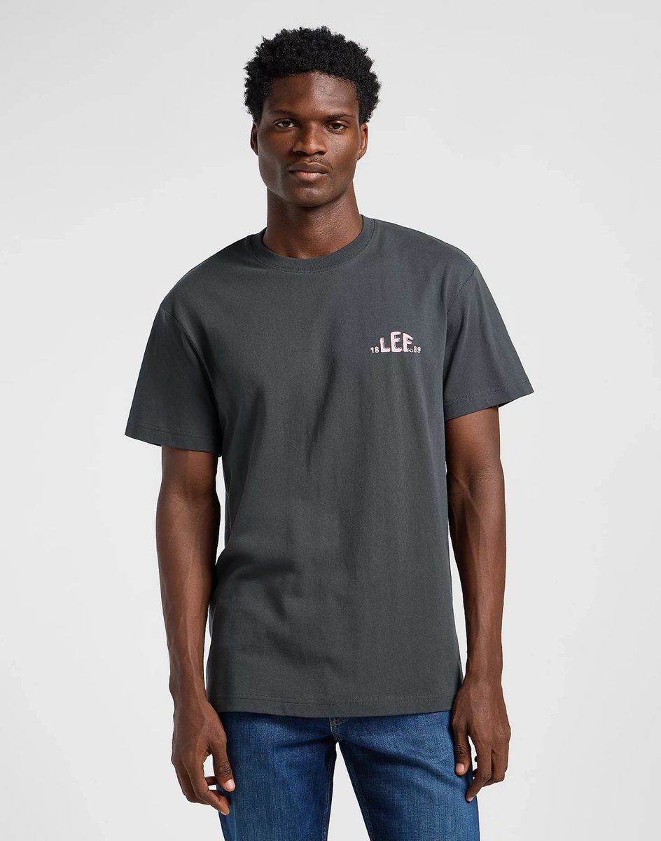 LEE REGULAR LOGO TEE WASHED BLACK 112364551 M - LEE | Moda Sklep EMPIK.COM