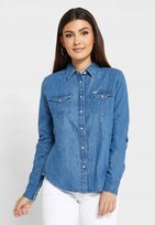 LEE REGULAR WESTERN SHIR BLUES L45SCLDP S