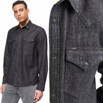 Lee REGULAR WESTERN SHIRT Washed Black KOSZULA JEANSOWA GRAFITOWY DżINS M LEE