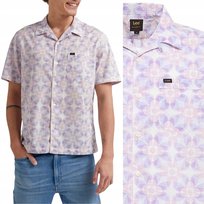 Lee RESORT SHIRT Foggy Gray LUŹNA BAWEŁNIANA KOSZULA KRÓTKI RĘKAW RELAX L LEE
