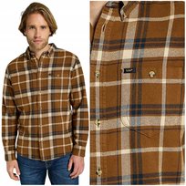 Lee RIVETED SHIRT luźna mięsista bawełniana koszula w kratę flanela L