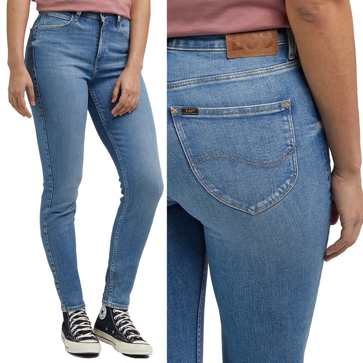 Jean Lee Coral Droit Stretch Bleu - Taille W32 L33 - Neuf Sans étiquettes - Coupe Straight - Coton/élasthanne - Made In Bangladesh
