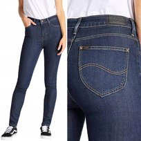 Lee SCARLETT HIGH GRANATOWE DAMSKIE SPODNIE JEANSOWE WYSOKIE RURKI W27 L31