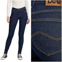 Lee Scarlett High wysokie granatowe damskie spodnie jeansowe rurki W30 L29 LEE