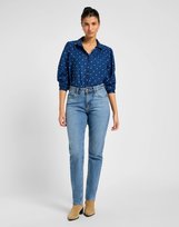 LEE SHIRRED BLOUSE DOTTED INDIGO 112355126 M LEE