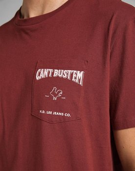 Lee Ss Cant Bustem Tee Męski T-Shirt Koszulka Nadruk Fired Brick L60Yfetm-Xl - Inna marka