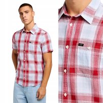 Lee SS LEESURE SHIRT Garnet LNIANA KOSZULA W KRATĘ KRÓTKI RĘKAW REGULAR M LEE