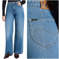 Lee Stella A Line wysokie szerokie damskie spodnie jeansowe palazzo W27 L33 LEE