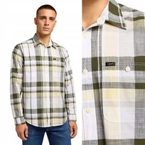 Lee WORKER SHIRT 2.0 Kale LUŹNA BAWEŁNIANA KOSZULA W KRATĘ RELAXED FIT XXL LEE