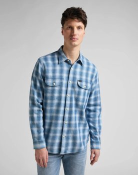 Lee Worker Shirt Męska Koszula W Kratę Długi Rękaw Indigo L68Hokdk-5Xl - LEE