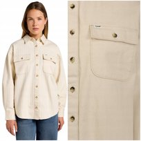 Lee WORKING WEST SHIRT Ecru biała damska bawełniana koszula overshirt S LEE