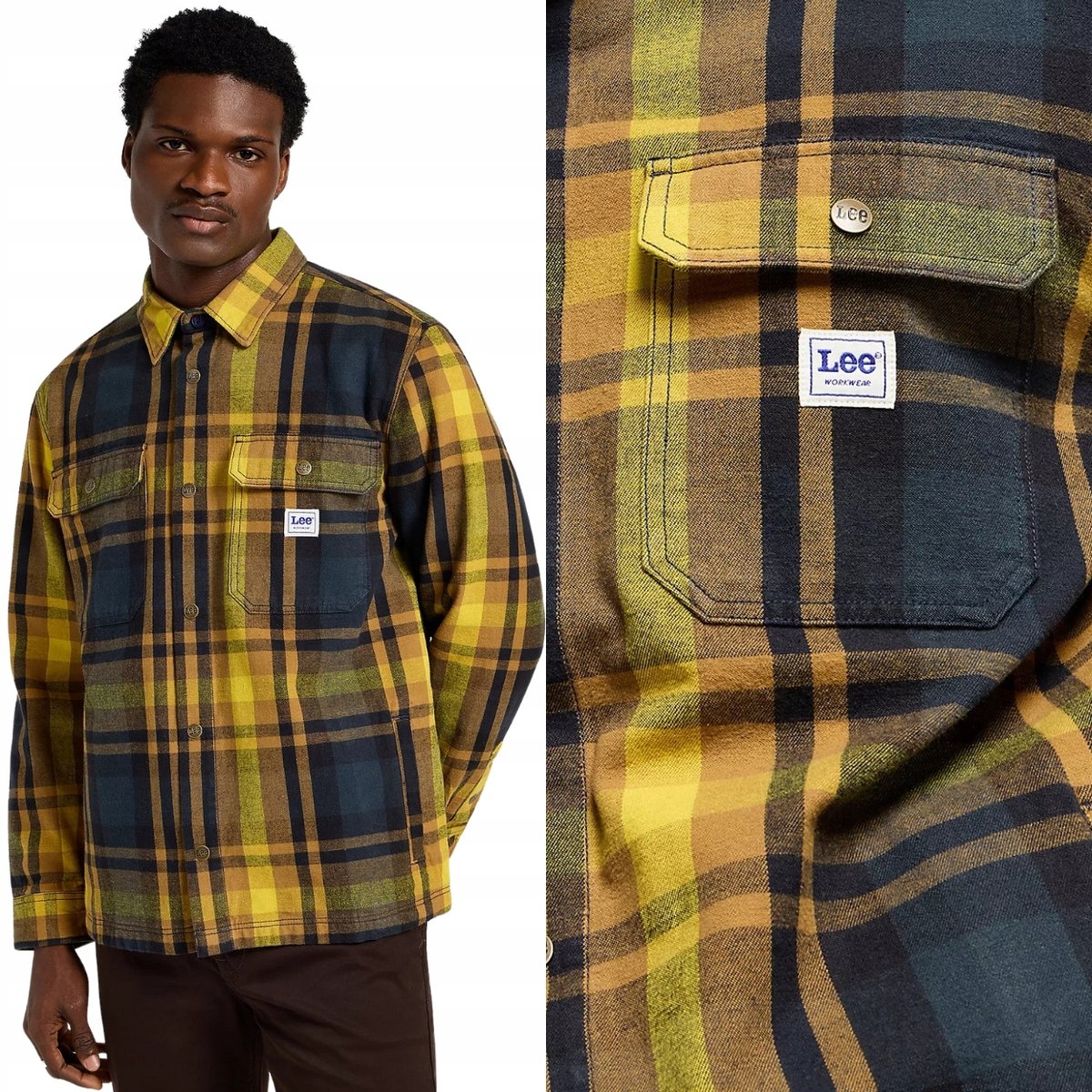Lee Workwear Overshirt Pollen Bawełniana Koszula Kurtka Katana W Kratę ...