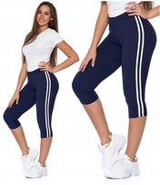 Legginsy 3/4 Damskie Lampas Wysoki Stan Kryjące Przyjemne Miękkie MORAJ S/M