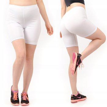 Legginsy damskie 1/2 Kolarki Krótkie Spodenki Białe XL - LAEMI