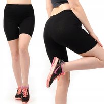 Legginsy damskie 1/2 Kolarki Krótkie Spodenki Czarne S LAEMI