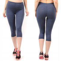 Legginsy damskie 3/4 krótkie Polskie bawełniane Getry Jeans XL LAEMI