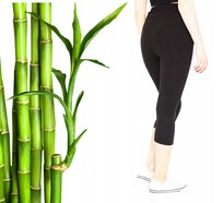 Legginsy Damskie 3/4 Włókno Bambusowe Getry Czarne Całoroczne 8XL/9XL Inna marka