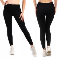 Legginsy damskie długie Polskie Getry Bawełniane Czarne M LAEMI