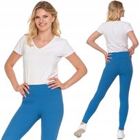 Legginsy Damskie Długie Prążkowane Wysoki Stan Kryjące Wygodne MORAJ S/M