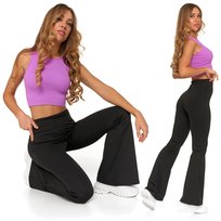 Legginsy Damskie Dzwony Getry z Wysokim Stanem Szeroka Nogawka MORAJ L