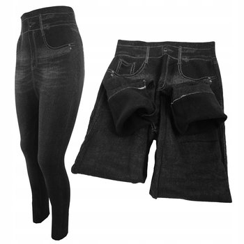 Legginsy Damskie Ocieplane Jeans Rozciągliwe Elastyczne Rozmiar Uniwersalny